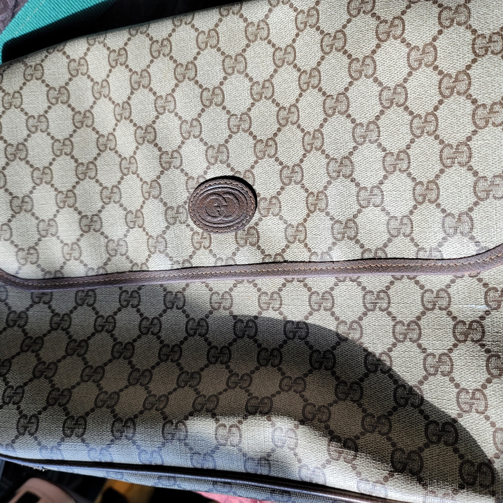 Gucci Cream and Brown Crossbody Bag with Iconic GG Monogram
